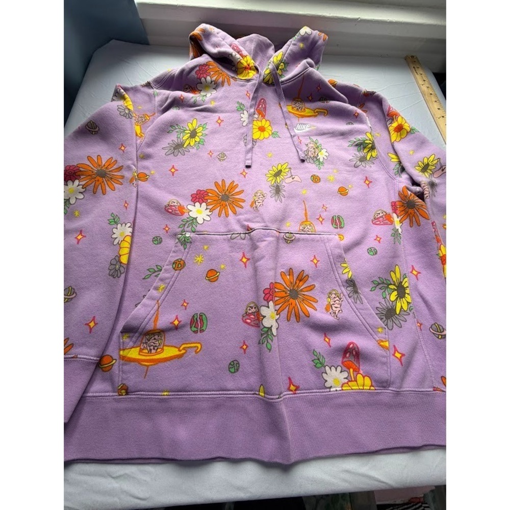 Nike Men's Sportswear Club Fleece Hoodie Trippy Toads Floral UFO Print - XL